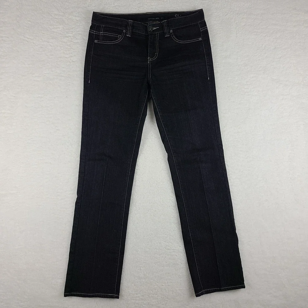 Calvin Klein Jeans Womens 29/8 Black Skinny Dark Wash Denim